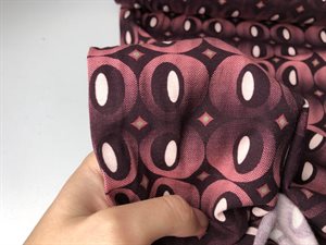 Bomuldsjersey - fint mønster i lilla/rosa toner